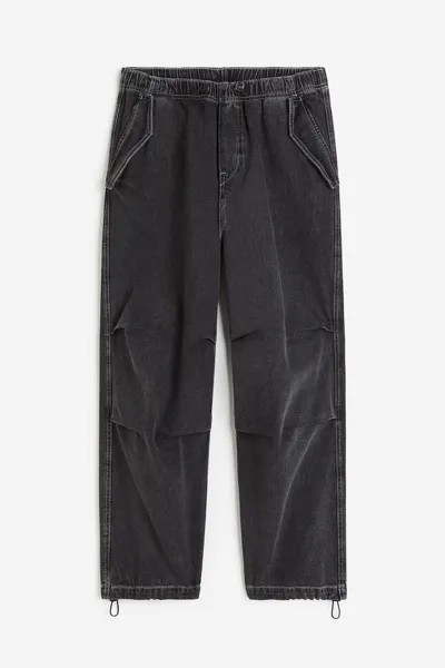 Джинсы H&M Loose Fit Parachute, темно-серый