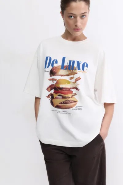 Футболка oversize с принтом и надписями