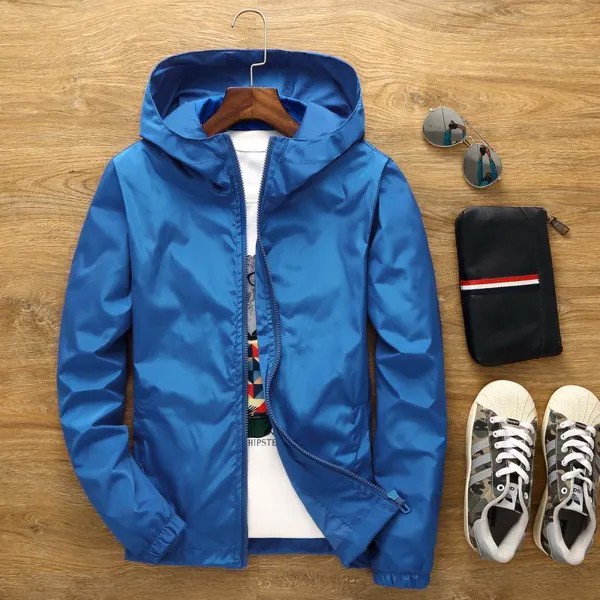 7 цвета Мужская спортивная куртка Твердый цвет с капюшоном случайный куртка Мода Большой размер Loose пальто