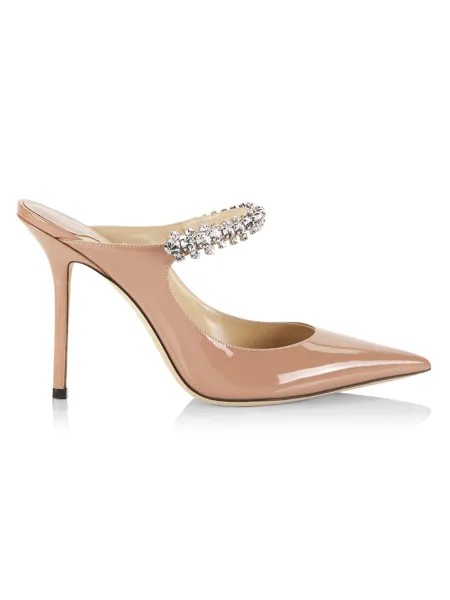 Лакированные туфли без задника Bing 100MM с украшением Jimmy Choo, розовый