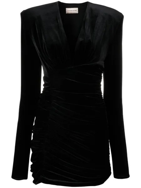 Alexandre Vauthier платье с V-образным вырезом и сборками, черный
