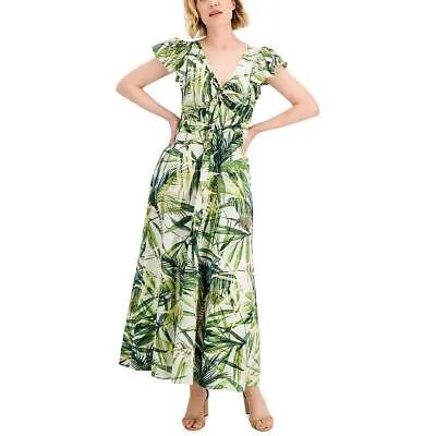 Женское длинное летнее платье макси с зеленым галстуком-бабочкой Taylor 16 BHFO 2517