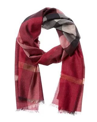Burberry Женский шарф из шерсти и шелка в полумегаклетку в клетку металлик, розовый