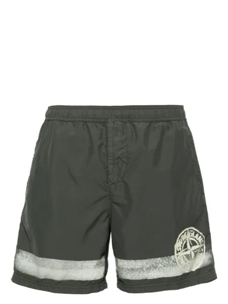 Stone Island плавки-шорты Stripes One, зеленый