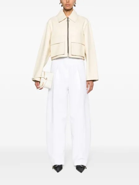 Брюки палаццо Ovalo со складками Jacquemus, белый