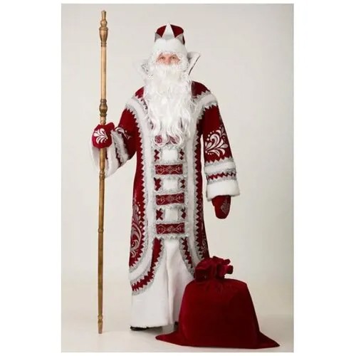 Карнавальный костюм «Дед Мороз Купеческий», р. 54-56, цвет красный