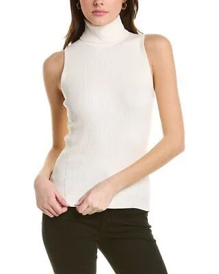 Женский пуловер с водолазкой в рубчик Anne Klein, белый, размер Xl