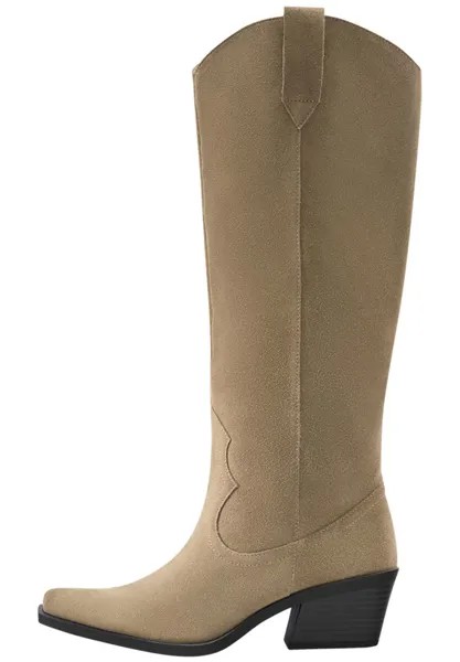 Ковбойские/байкерские ботинки KNEE-HIGH ­ PULL&BEAR, цвет beige