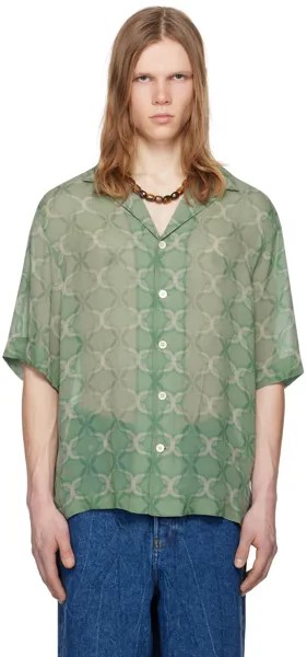 Зеленая рубашка с принтом Dries Van Noten, цвет Mint