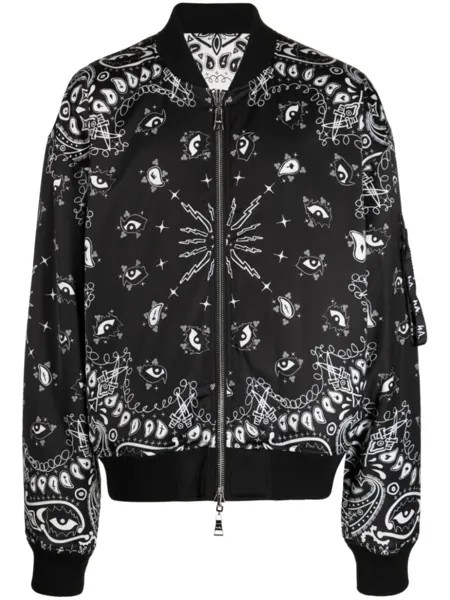 Haculla paisley-print reversible bomber jacket, черный