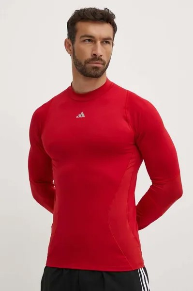 Тренировочный лонгслив Techfit COLD.RDY adidas Performance, красный