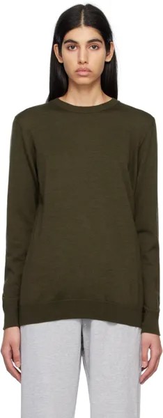 Свитер цвета хаки с круглым вырезом WARDROBE.NYC