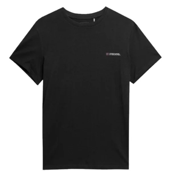 Хлопковая мужская футболка для фитнеса 4F. Черный
