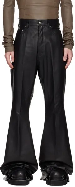 Черные кожаные брюки болан Rick Owens