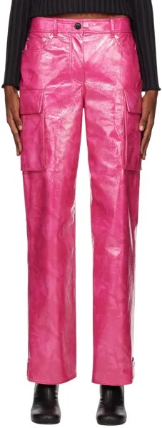 Розовые брюки из искусственной кожи Ada Stand Studio