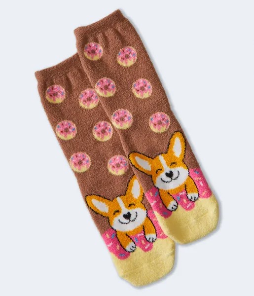 Носки Corgi Donuts Fuzzy Crew Aeropostale, коричневый