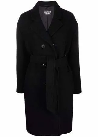 Boutique Moschino пальто из смесовой шерсти с поясом