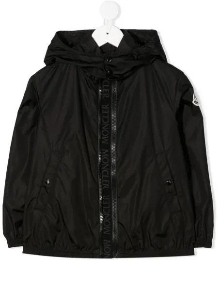 Moncler Enfant куртка с капюшоном и нашивкой-логотипом