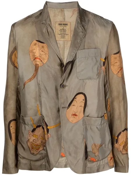 Uma Wang однобортный пиджак с принтом