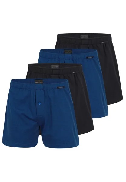 Боксеры Schiesser Boxershorts Singel-Jersey, цвет Blau / Schwarz