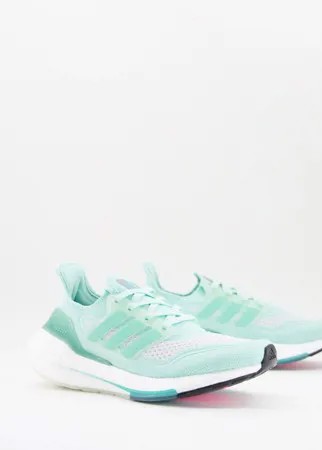 Кроссовки мятного цвета adidas Running Ultraboost 21-Зеленый цвет