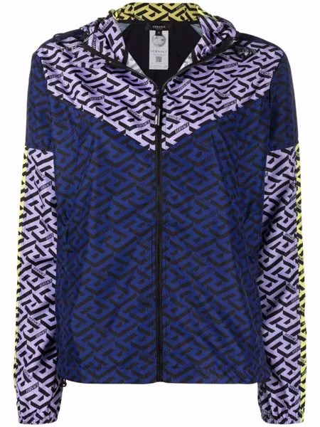 Versace легкая спортивная куртка с узором La Greca