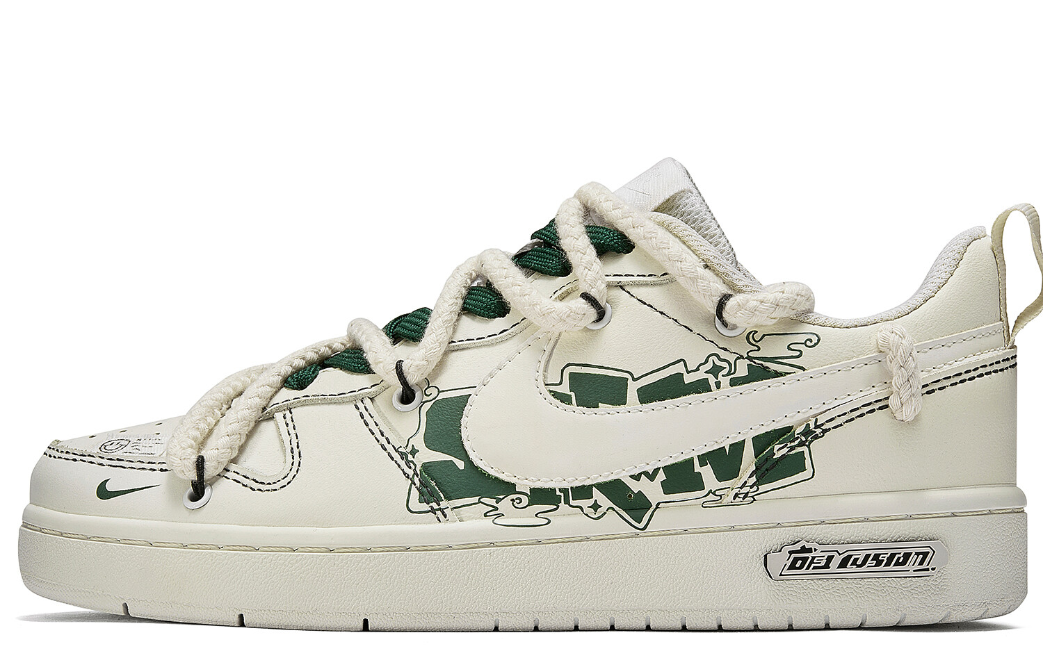 Кроссовки Nike Court Borough Skateboarding Shoes Women's Low-top Beige/green, зеленый