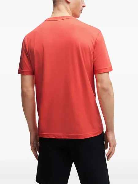Мужская футболка Hugo Boss Tee 3 с коротким рукавом и логотипом, розовый флаг