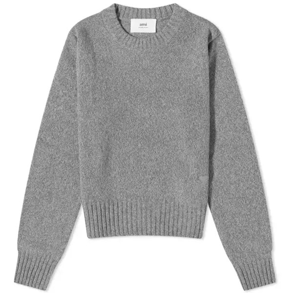 Свитер AMI Cashmere Tonal Adc Knit, серый