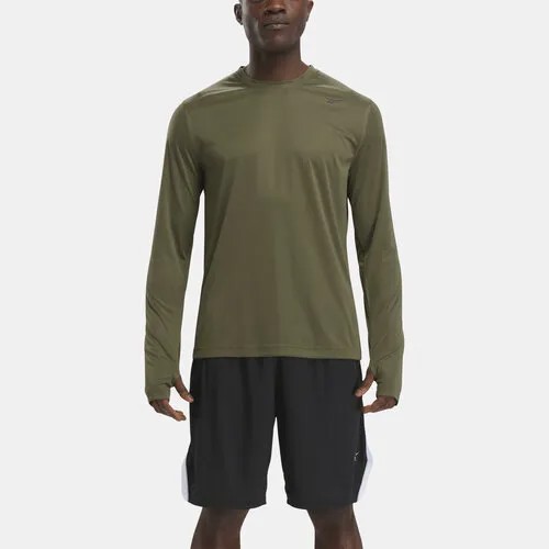 Лонгслив спортивный Reebok TRAIN LS TECH TEE, размер M, зеленый, синий