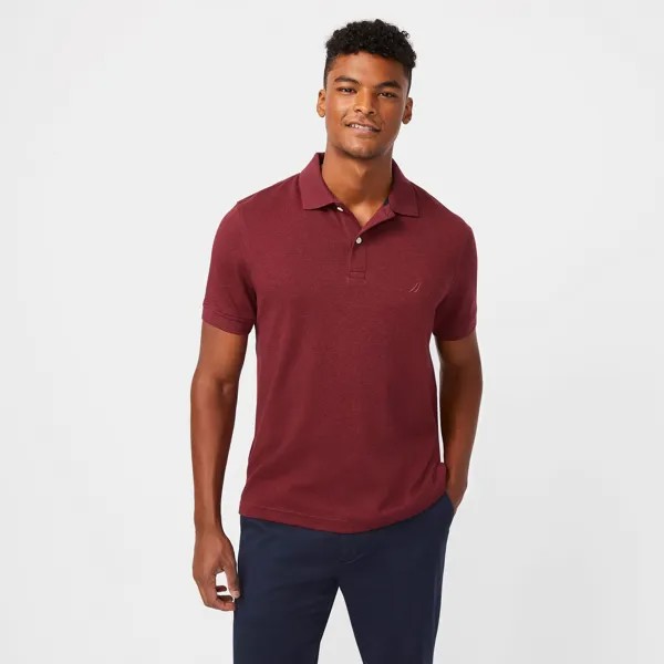 Мужская футболка-поло с интерлоком классического кроя Nautica Big & Tall, цвет Malbec  Hh350