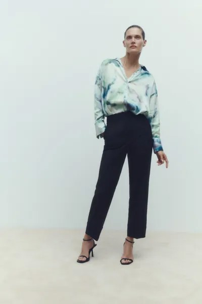 Рубашка большого размера с принтом Zara, разноцветный