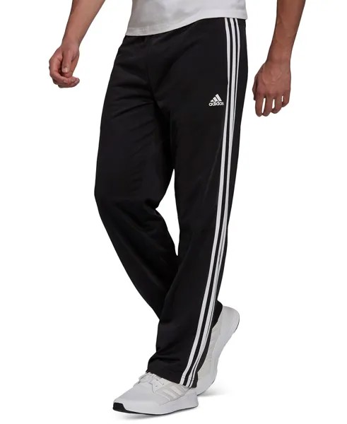 Мужские спортивные брюки primegreen essentials warm-up с открытым краем и 3 полосками adidas, черно-белый