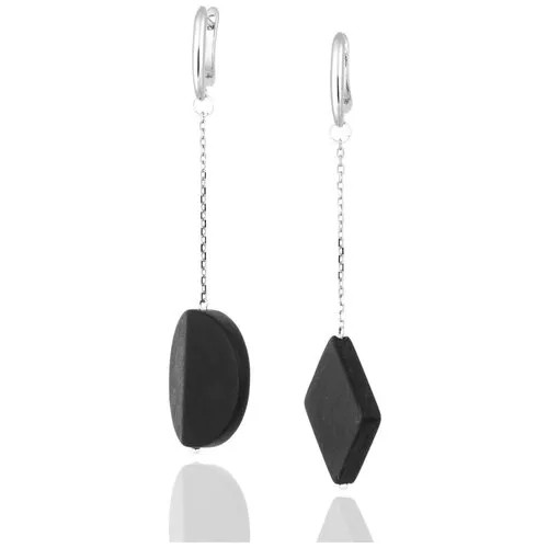 Серьги асимметричные из шунгита