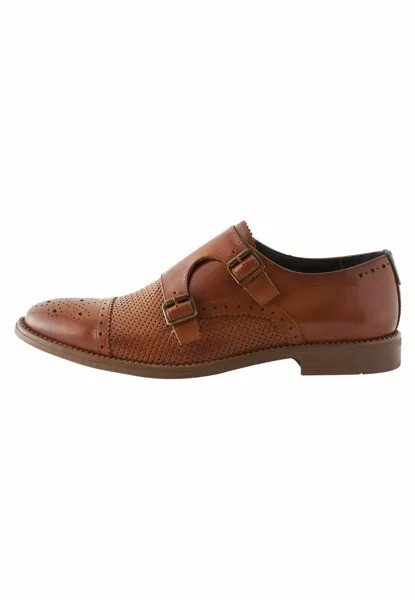 Элегантные лоферы Embossed Double Monk Next, цвет tan brown