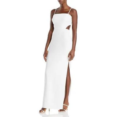 Аква женское белое длинное вечернее платье без рукавов 10 BHFO 3585