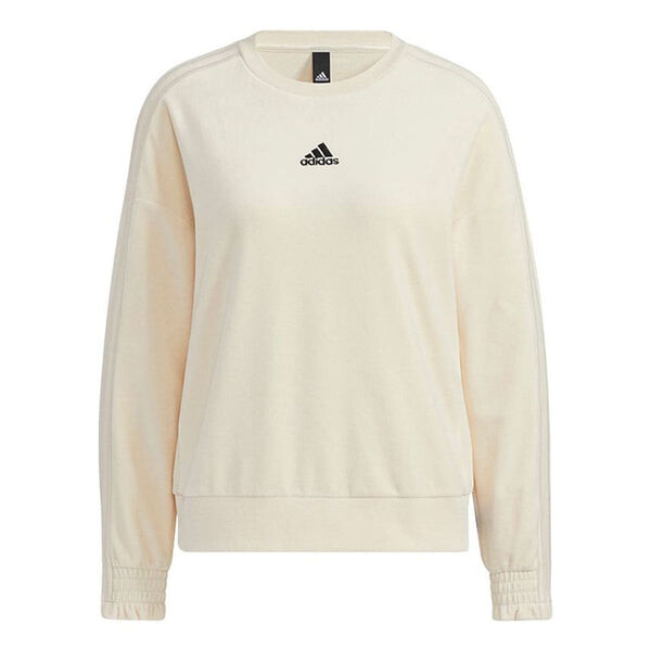 Свитера велюровый свитшот Adidas, белый