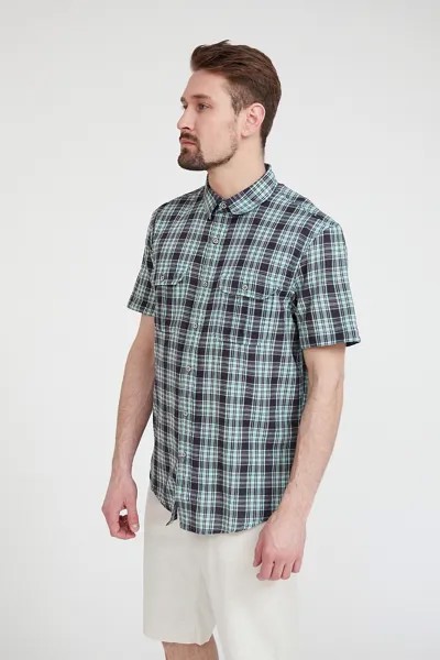 Рубашка мужская Finn Flare S20-22007 зеленая 5XL