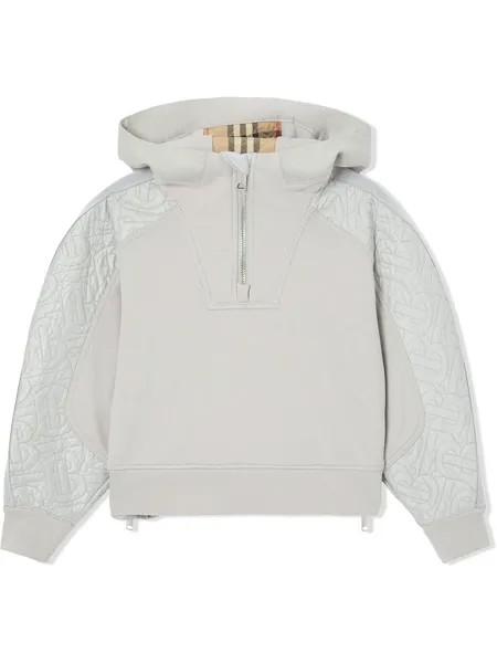 Burberry Kids стеганое худи с монограммой