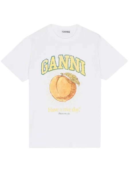 GANNI футболка с логотипом, белый