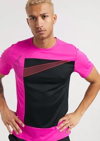 Розовая футболка Nike Training Sport Clash-Розовый