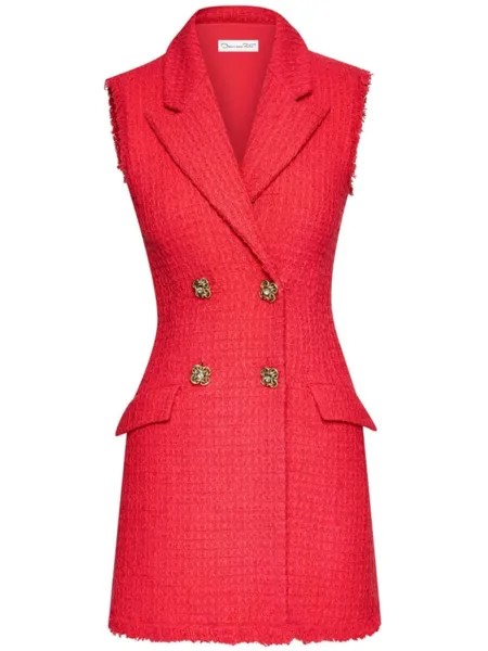 Платье с заостренными лацканами Oscar de la Renta, розовый
