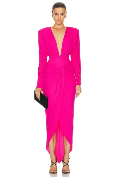 Платье макси Alexandre Vauthier, цвет Neon Pink