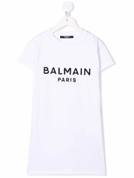 Balmain Kids платье-футболка с логотипом