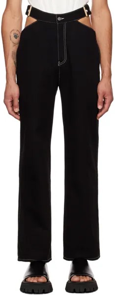 Черные джинсы с Y-образным вырезом спереди Dion Lee