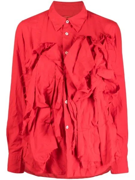 Рубашка с длинными рукавами и аппликацией Comme Des Garçons, красный