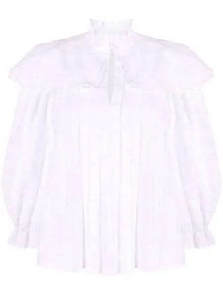 SANDRO блузка с длинными рукавами и оборками
