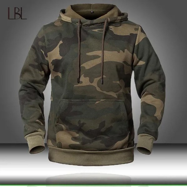 Камуфляж Hoodies Мужчины 2020 Мода Sweatshirt Мужской Камо Hoody Хип Осень Зимний Военный Hoodie Мужская одежда США / EUR Размер