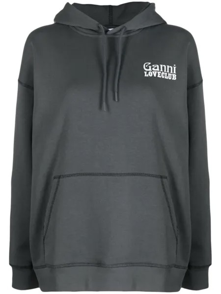 GANNI худи Isoli Loveclub, серый