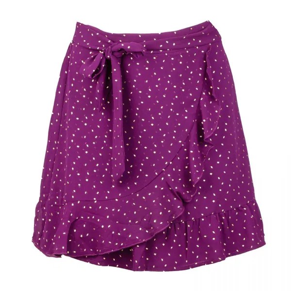 Короткая женская юбка сливового цвета с рюшами LA PETITE ETOILE